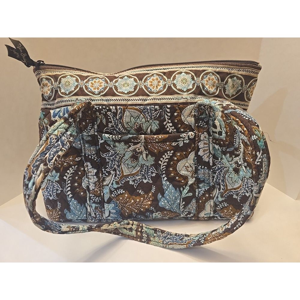 Vera Bradley Java Blue Pattern Zipper Handbag - image 1